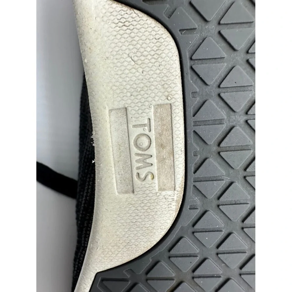 TOMS Del Rey Mens Sneakers Black Grey Space Dye Knit Lace Up Shoes Size 9